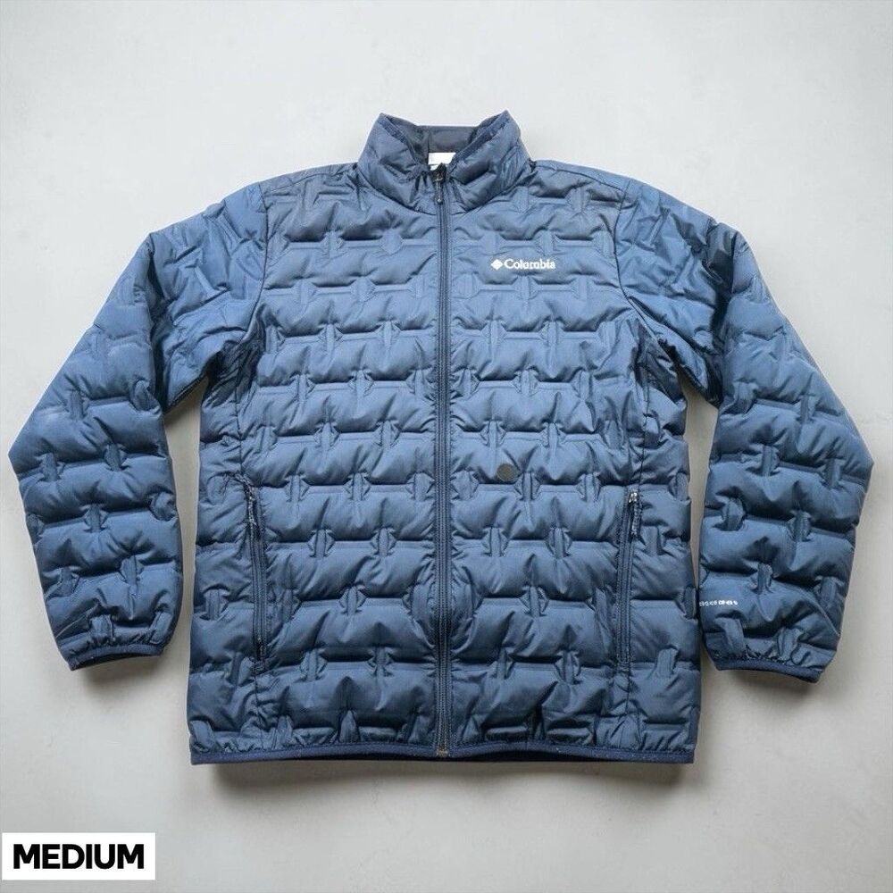 Columbia 650TD Turbodown Puffer Jacket Women’s MEDIUM Blue Omni-Heat Full Zip